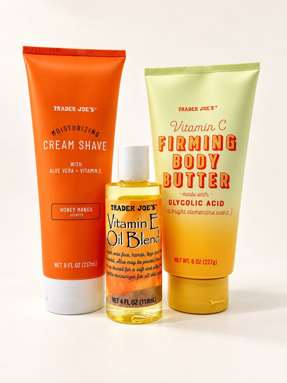 NEW • Trader Joe's Body Care Trio • Honey Mango Shave + Vitamin C Body Butter
